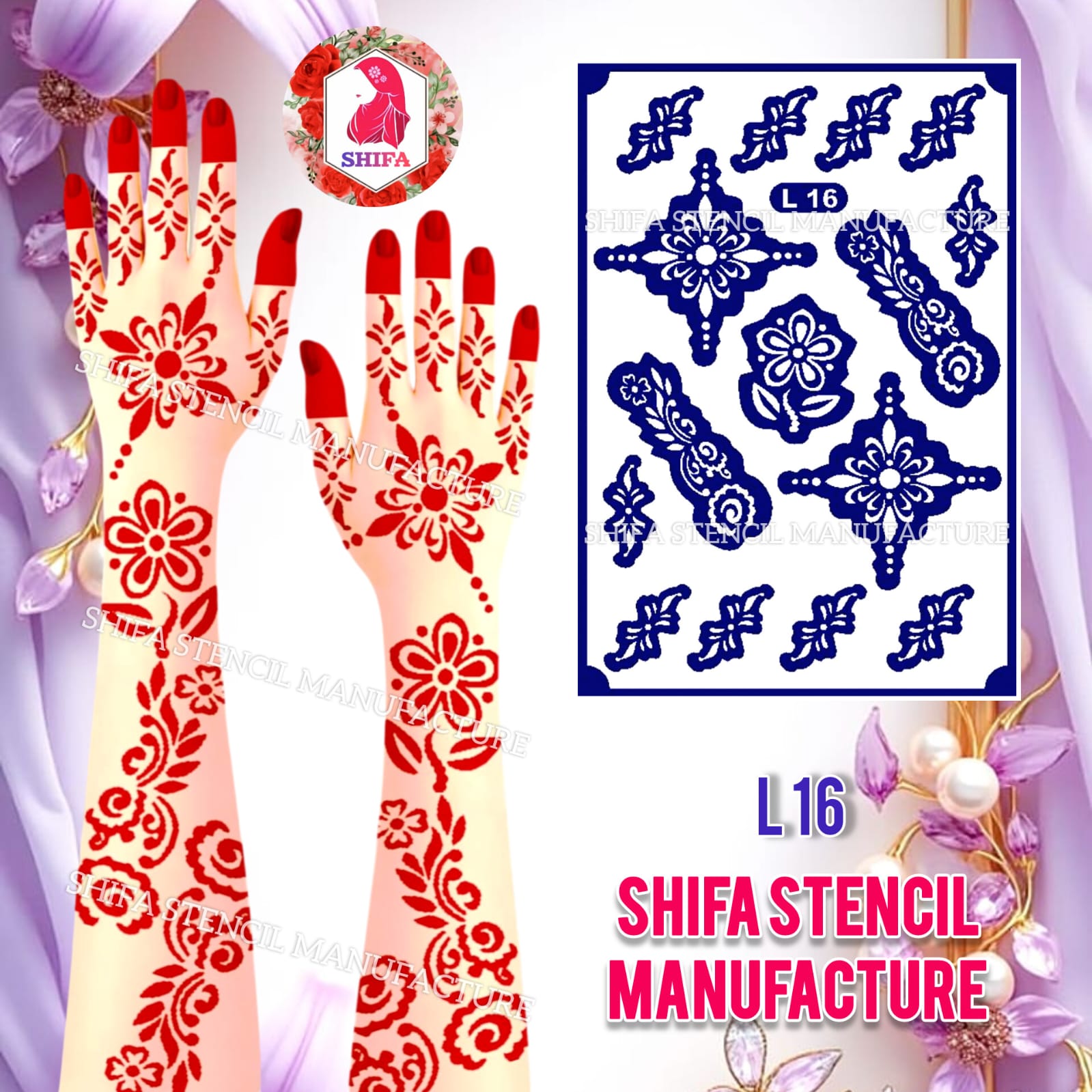 L 16 Celestial Cross - Sticker overview - Shifa Stencil Manufacturer